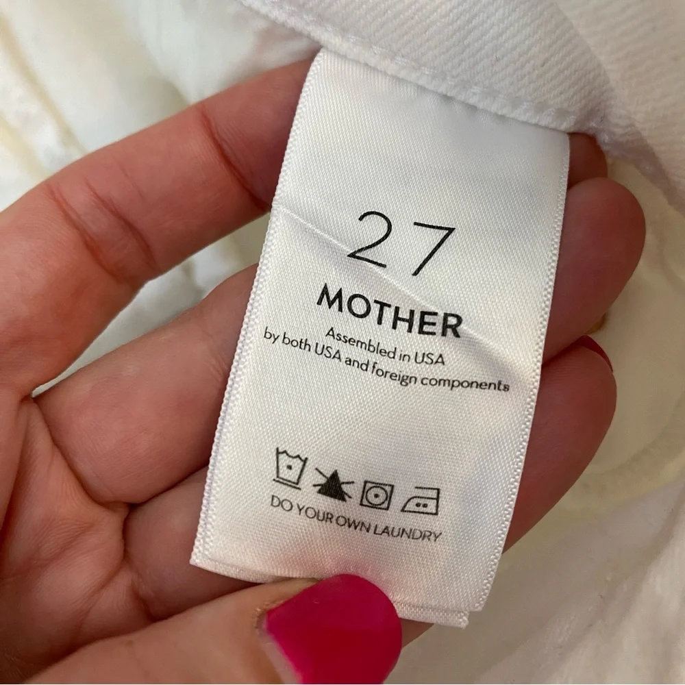 MOTHER White Denim Long Jean Shorts